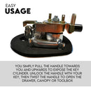 Black Whale Tail T Handle Lock Latch/Compression Lock Trailer Ute Toolbox-3