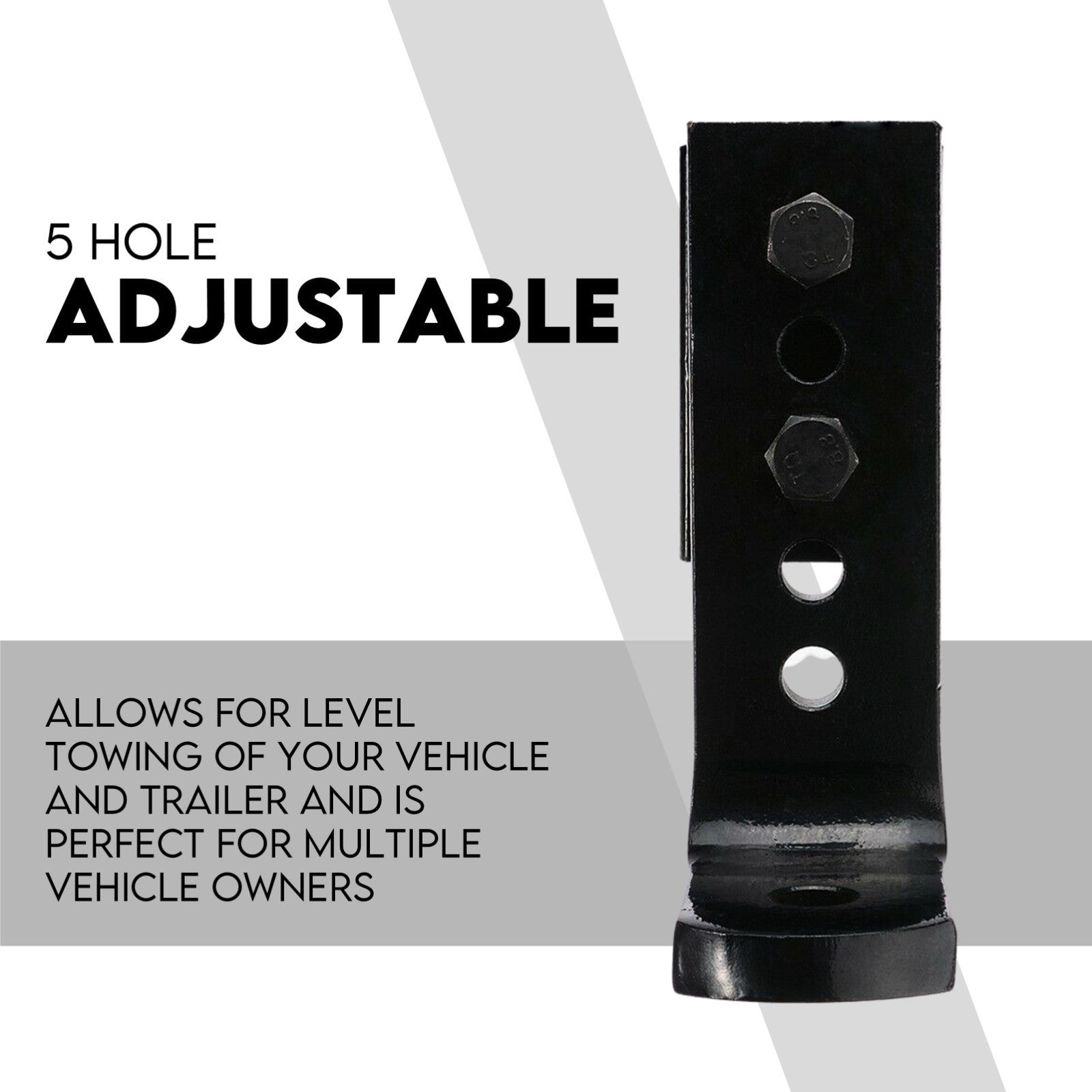 Adjustable Tow Bar Hitch Black Towbar Ball - 0
