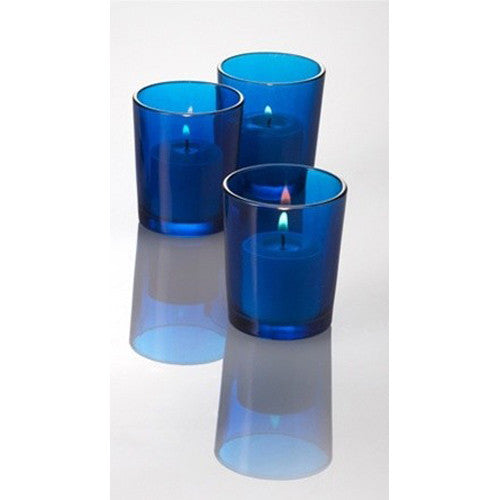 20 Pack Blue Glass Votive Tealight Candle Holders House Party Centerpiece Xmas Wedding Decor Glass Candlestick Party Decorations Bridal Baby Shower Event