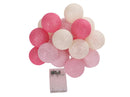 1 Set of 20 LED Pink 5cm Cotton Ball Battery Powered String Lights Christmas Gift Home Wedding Party Girl Bedroom Decoration Outdoor Indoor Table-1
