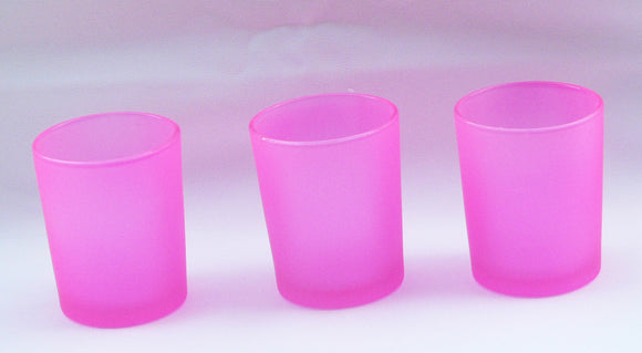 10 Pack Pink Frosted Glass Votive Tealight Candle Holders House Party Centerpiece Xmas Wedding Decor Glass Candlestick Party Decorations Bridal Valentines Event