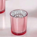 20 Pack Rose Gold Pink Votive Tealight Candle Holders Valentines Day Mercury  Wedding Decor Glass Candlestick Party Decorations Bridal Baby Shower Event-1