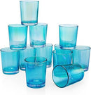 20 Pack Turquoise Glass Votive Tealight Candle Holders House Party Centerpiece Xmas Wedding Decor Glass Candlestick Party Decorations Bridal Baby Shower Event-1