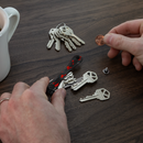 KeySmart Orginal - Compact Key Holder and Keychain Organiser (Up to 8 Keys) - Red Forged Carbon-3