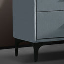 Estella Queen Fabric 4pc Bedroom Suite With Linear Division & Button Studding Headboard-8