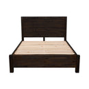 Bed Frame King Size in Solid Wood Veneered Acacia Bedroom Timber Slat in Chocolate-3