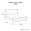 Bed Frame King Size in Solid Wood Veneered Acacia Bedroom Timber Slat in Chocolate-11