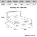 Bed Frame King Single Size in Solid Wood Veneered Acacia Bedroom Timber Slat in Oak-7