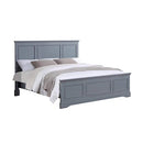 King Bed Frame in Solid Wood with Slats Support in Grey colour-2