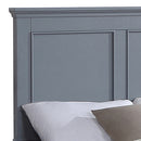 King Bed Frame in Solid Wood with Slats Support in Grey colour-3