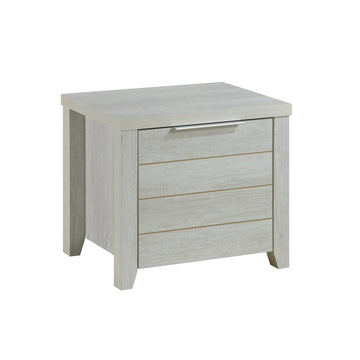 Bedside Table 2 drawers Storage Table Night Stand MDF in White Ash - 0