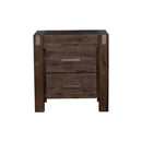 Bedside Table 2 drawers Night Stand Solid Wood Acacia Storage in Chocolate Colour-3
