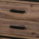 Bedside Table 2 drawer Night Stand with Solid Acacia Storage in Sliver Brush Colour-3