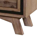 Bedside Table 2 drawer Night Stand with Solid Acacia Storage in Sliver Brush Colour-4