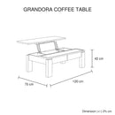 Coffee Table High Gloss Finish Lift Up Top MDF White Ash Colour Interior Storage-7