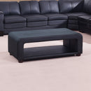 Coffee Table Upholstered PU Leather in Black Colour with open storage-1