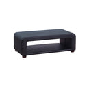 Coffee Table Upholstered PU Leather in Black Colour with open storage-2