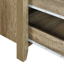 Dresser with 3 Storage Drawers in Natural Wood like MDF in Oak Colour with Mirror-5