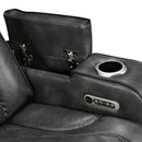 1 Seater Electric Air Leather Dark Grey Recliner-4