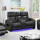 2 Seater Electric Air Leather Dark Grey Recliner-1