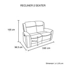 2 Seater Electric Leather/PVC Black Recliner-6