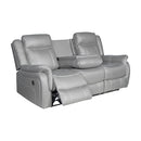3-2 Seater Finest Grey Fabric Recliner Sofa Sturdy Construction Metal Mechanism-4