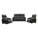 3-1-1 Seater Electric Air Leather Dark Grey Recliner Set-2