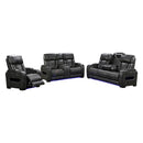 3-2-1 Seater Electric Air Leather Dark Grey Recliner Set-2