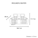 3-2-1 Seater Electric Air Leather Dark Grey Recliner Set-7