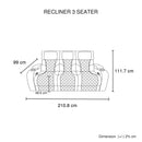 3-2 Seater Electric Air Leather Dark Grey Recliner Set-9