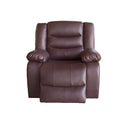 3+1+1 Seater Recliner Sofa In Faux Leather Lounge Couch in Brown-4