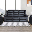 3+1+1 Seater Recliner Sofa In Faux Leather Lounge Couch in Black-1