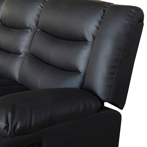 3+2 Seater Recliner Sofa In Faux Leather Lounge Couch in Black