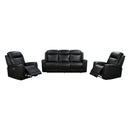 3-1-1 Seater Electric Leather/PVC Black Recliner Set-2