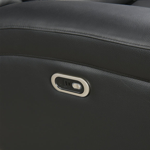 3-1-1 Seater Electric Leather/PVC Black Recliner Set