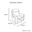 3-1-1 Seater Electric Leather/PVC Black Recliner Set-9