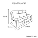 3-1-1 Seater Electric Leather/PVC Black Recliner Set-10