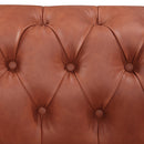 2 Seater 3 Seater Brown Sofa Lounge Set Button Tufted in Faux Leather-3