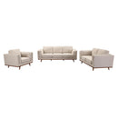3+2 Seater Sofa Beige Fabric Lounge Set for Living Room Couch with Wooden Frame-1