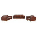 3+2+1 Seater Sofa Brown Leather Lounge Set for Living Room Couch with Wooden Frame-1
