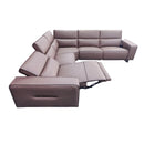5 Seater Real Cow Leather Sofa with Power Recliner Adjustable Headrest Wooden Frame Corner Lounge-3