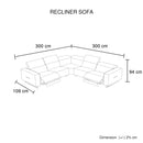 5 Seater Real Cow Leather Sofa with Power Recliner Adjustable Headrest Wooden Frame Corner Lounge-8
