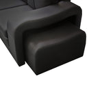 Lounge Set Luxurious 6 Seater Faux Leather Corner Sofa Living Room Couch in Black with 2x Ottomans-5