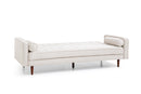 Sofa Bed 3 Seater Button Tufted Lounge Set for Living Room Couch in Fabric Beige Colour-5