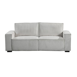 Reno 3 Seater Sofa Beige Colour Fabric Upholstery Wooden Structure Knock Down Feature In Back & Arms - 0