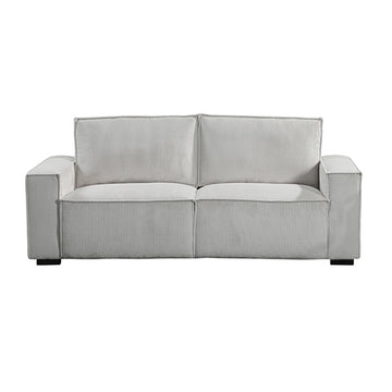 Reno 3 Seater Sofa Beige Colour Fabric Upholstery Wooden Structure Knock Down Feature In Back & Arms - 0