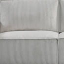 Reno 3 Seater Sofa Beige Colour Fabric Upholstery Wooden Structure Knock Down Feature In Back & Arms-5