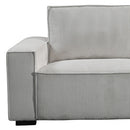 Reno 3 Seater Sofa Grey Colour Fabric Upholstery Wooden Structure Knock Down Feature In Back & Arms-4