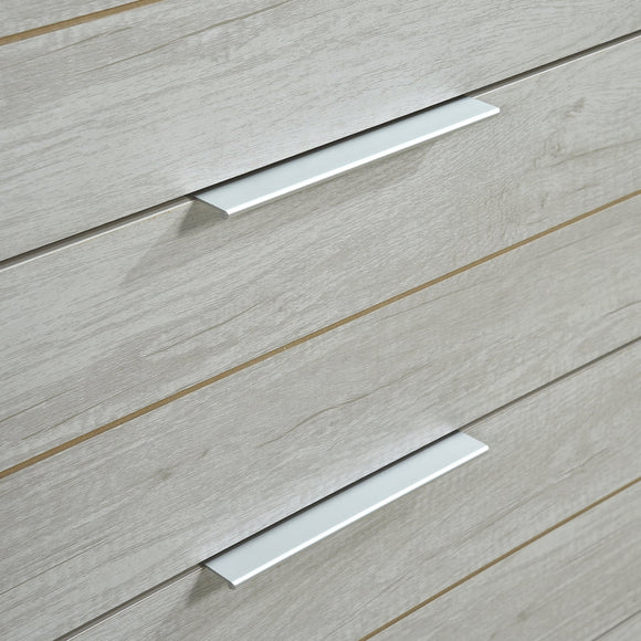 Tallboy with 5 Storage Drawers Natural Wood like MDF in White Ash Colour