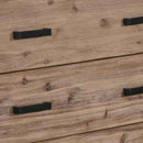 Tallboy with 5 Storage Drawers Solid Acacia Wooden Frame in Silver Brush Colour-4